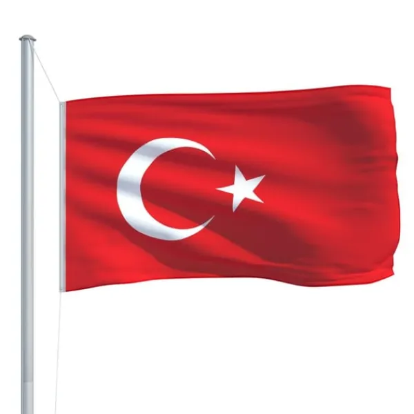 vidaXL Turkiets flagga 90x150 cm