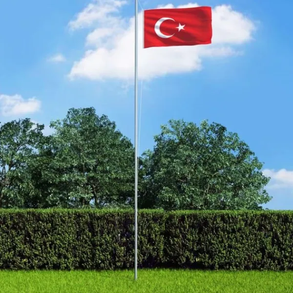 vidaXL Turkiets flagga 90x150 cm