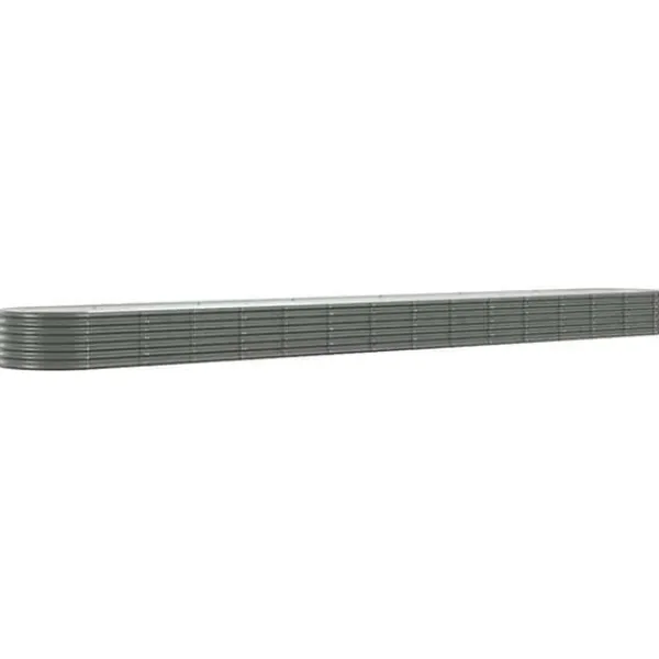vidaXL Upphöjd Trädgårdssäng Blomlåda Växtlåda Upphöjd Säng Patio Terrass Utomhus Galvaniserat Stål 620x80x36 318944