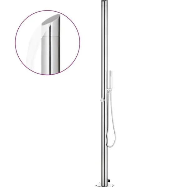 vidaXL Utedusch 220 cm rostfritt stål