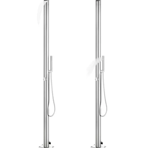 vidaXL Utedusch 220 cm rostfritt stål