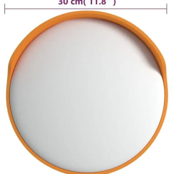 vidaXL Utomhus Konvex Trafikspegel Orange Ø30 cm Polykarbonat 153081