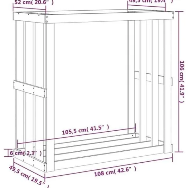 vidaXL Utomhus vedställ Vit 108x52x106 cm Massivt furu 822627