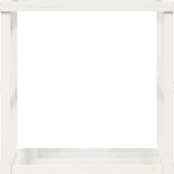 vidaXL Utomhus vedställ Vit 108x52x106 cm Massivt furu 822627