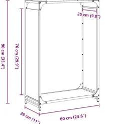 vidaXL Vedställ svart 60x28x90 cm kallvalsat stål