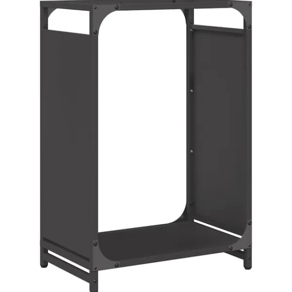 vidaXL Vedställ svart 44x28x65 cm kallvalsat stål