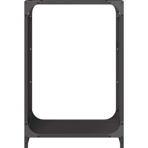 vidaXL Vedställ svart 44x28x65 cm kallvalsat stål