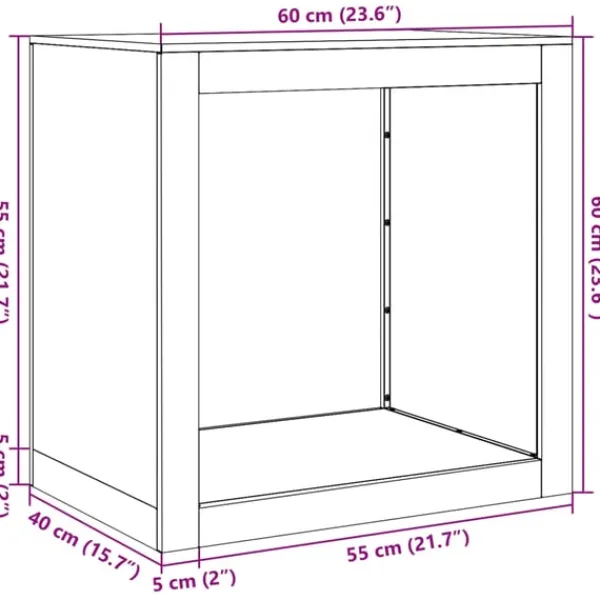 Discount Vedställ vit 60x40x60 cm stål Tillbehör Till Vedeldade Kaminer & Öppna Spisar
