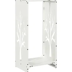 vidaXL Vedställ vit 40x30x80 cm kallvalsat stål
