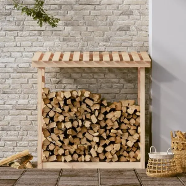 New Vedställ 108x64,5x110 cm massiv furu - Tillbehör till vedställ & vedkorgar Tillbehör Till Vedeldade Kaminer & Öppna Spisar