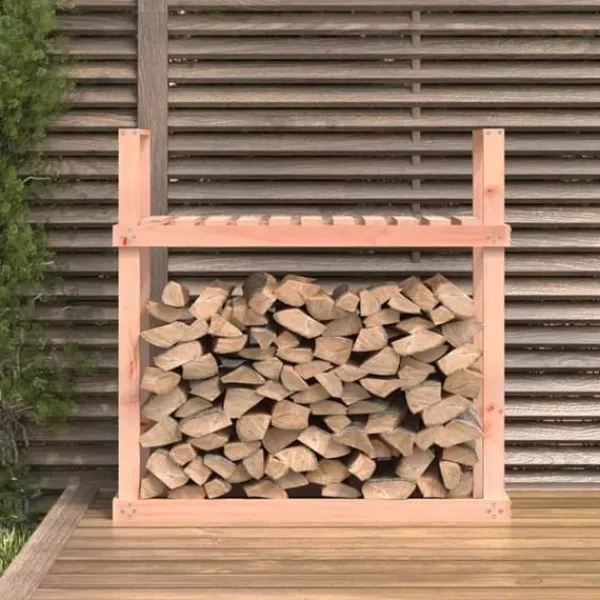 Outlet Vedställ 110x35x108,5 cm massiv douglas - Tillbehör till vedställ & vedkorgar Tillbehör Till Vedeldade Kaminer & Öppna Spisar