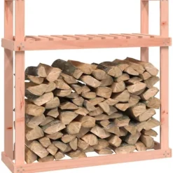 Outlet Vedställ 110x35x108,5 cm massiv douglas - Tillbehör till vedställ & vedkorgar Tillbehör Till Vedeldade Kaminer & Öppna Spisar