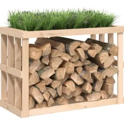 vidaXL Vedställ 108x52x74 cm massiv furu - Vedställ & vedkorgar