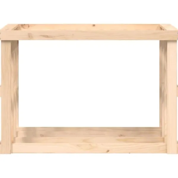 vidaXL Vedställ 108x52x74 cm massiv furu - Vedställ & vedkorgar