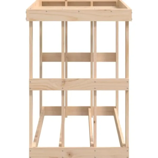vidaXL Vedställ 108x52x74 cm massiv furu - Vedställ & vedkorgar