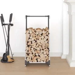Discount Vedställ 40x30x80 cm rostfritt stål Tillbehör Till Vedeldade Kaminer & Öppna Spisar