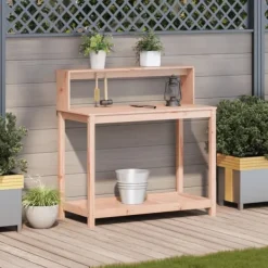 Outlet Växtbord med hyllor 108x50x109,5 cm massivt douglasträ - Växtställ Planteringsbänkar