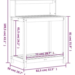 Clearance Växtbord med hyllor vit 82,5x50x109,5 cm massiv furu - Växtställ Planteringsbänkar