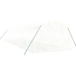 New Växthus med stålram vit 30 m² 10x3x2 m - Växthus Växthus
