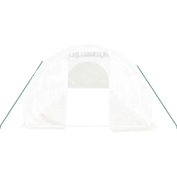 New Växthus med stålram vit 30 m² 10x3x2 m - Växthus Växthus