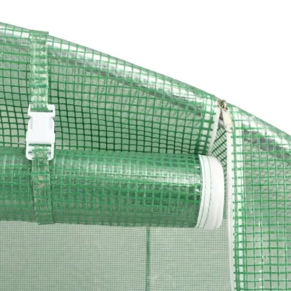 vidaXL Växthus med stålram grön 48 m² 12x4x2 m - Växthus