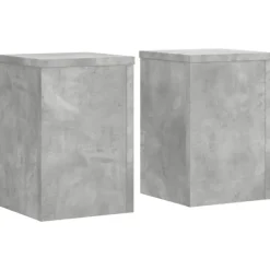 New Växtställ 2 st betonggrå 20x20x30 cm konstruerat trä Växtställ