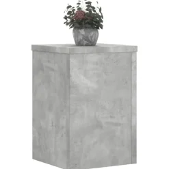 New Växtställ 2 st betonggrå 20x20x30 cm konstruerat trä Växtställ