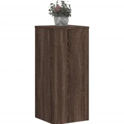 Outlet Växtställ 2 st brun ek 30x30x70 cm konstruerat trä Växtställ
