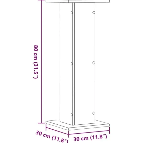 Clearance Växtställ 2 st ek 30x30x80 cm konstruerat trä Växtställ