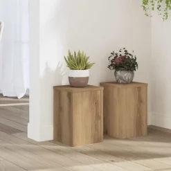 vidaXL Växtställ 2 st ek 20x20x30 cm konstruerat trä