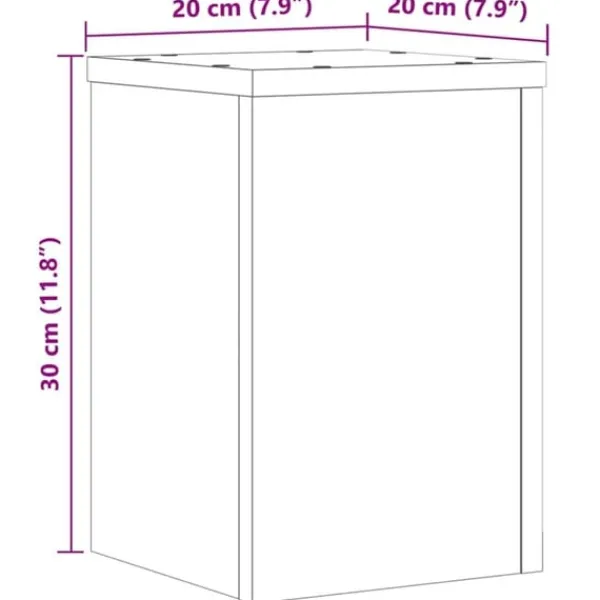 vidaXL Växtställ 2 st ek 20x20x30 cm konstruerat trä