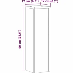 vidaXL Växtställ 2 st ek 17x17x60 cm konstruerat trä