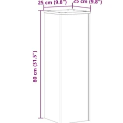 vidaXL Växtställ 2 st grå sonoma 25x25x80 cm konstruerat trä