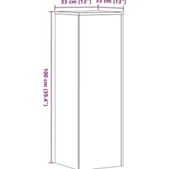 vidaXL Växtställ 2 st rökfärgad ek 33x33x100 cm konstruerat trä