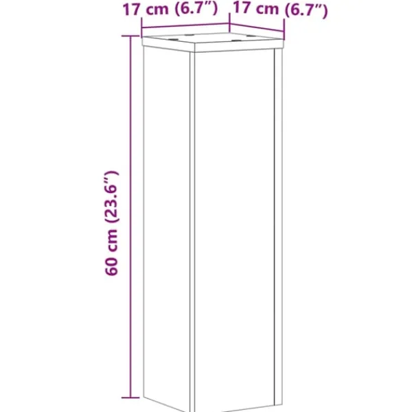 Online Växtställ 2 st rökfärgad ek 17x17x60 cm konstruerat trä Växtställ