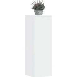 New Växtställ 2 st vit 33x33x100 cm konstruerat trä Växtställ