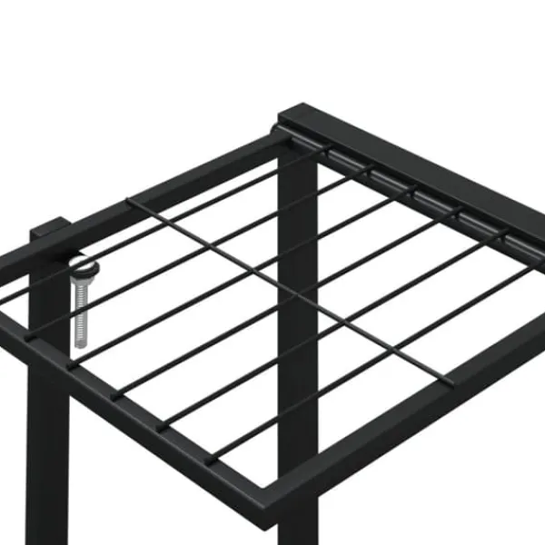 Växtställ på hjul 94,5x24,5x91,5 cm svart järn - Växtställ Växtställ