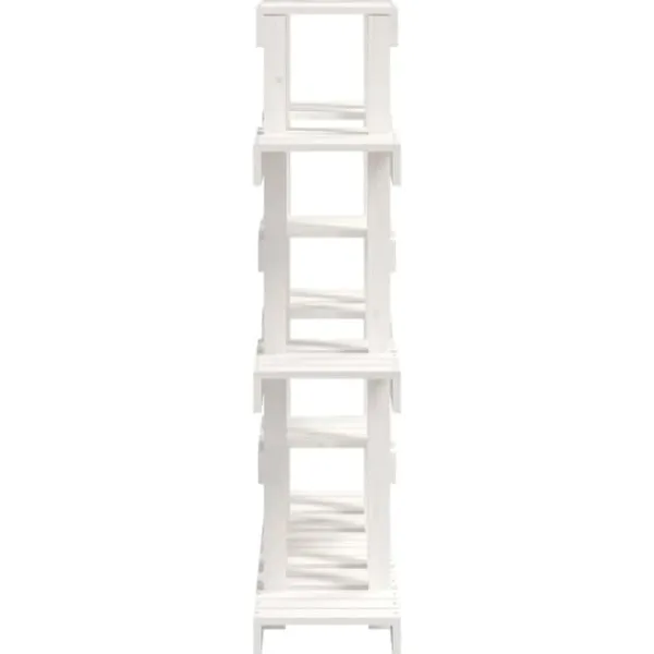 vidaXL Växtställ vit 104,5x25x109,5 cm massiv furu - Växtställ