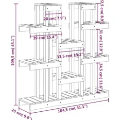 Clearance Växtställ 104,5x25x109,5 cm massiv furu - Växtställ Växtställ