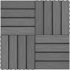 Discount 11x Terrassplattor Relief WPC 30x30 cm 1 m² Grå Trädgårdsplatta 45035 Trädgårdsprydnader
