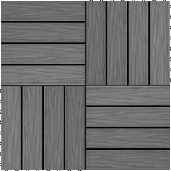 Discount 11x Terrassplattor Relief WPC 30x30 cm 1 m² Grå Trädgårdsplatta 45035 Trädgårdsprydnader