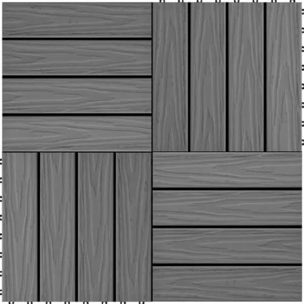 Discount 11x Terrassplattor Relief WPC 30x30 cm 1 m² Grå Trädgårdsplatta 45035 Trädgårdsprydnader