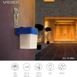 Videx skymningssensor fotometrisk IP44 mikrovågsugn max 6A utanpåliggande