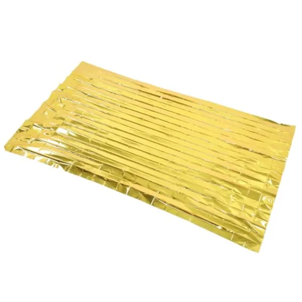 Vikbar PET-aluminiserad film Emergency Thermal Filt - Bärbar överlevnadsutrustning för camping och utomhusaktiviteter - Guld, 210CMx160CM