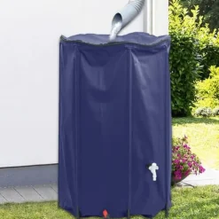 Vikbar vattentank 1000 L med kran - Slitstark PVC | Färg: Grön | Storlek: 1000 L