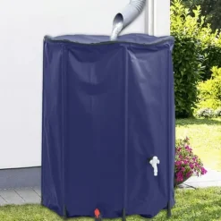 Vikbar vattentank med kran - Regntunna 1350 L PVC | Färg: Grön | Storlek: 1350 L Regntunnor
