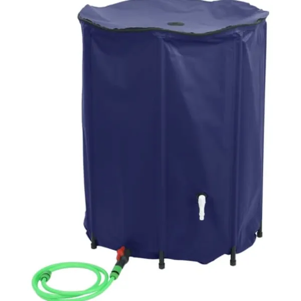 Vikbar vattentank med kran - Regntunna 1350 L PVC | Färg: Grön | Storlek: 1350 L Regntunnor