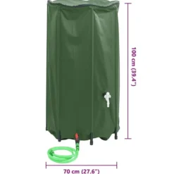 New Vikbar vattentank med kran 380 L - PVC, slitstark | Färg: Grön | Storlek: 380 L Regntunnor