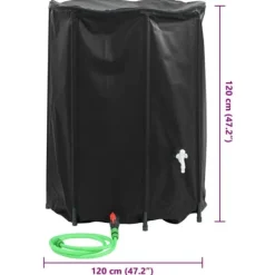 Vikbar vattentank med kran 1350 L - Slitstark PVC | Färg: Grön | Storlek: 1350 L