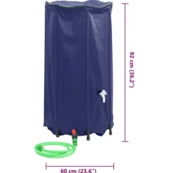 Hot Vikbar vattentank med kran 250 L - PVC vattensamlar | Färg: Grön | Storlek: 250 L Regntunnor